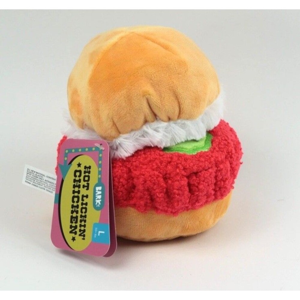 Bark Box Hot Lickin Chicken Sandwich Plush Dog Toy Nashville Pup Crinkle Squeaks